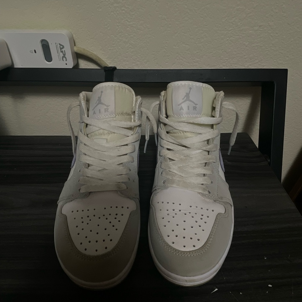 White and Gray High-Top Sneakers